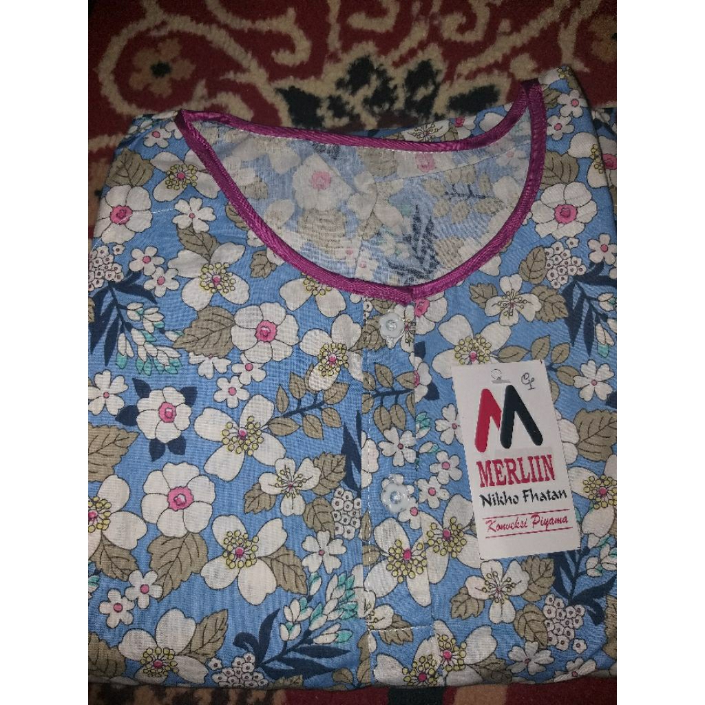 Baju Tidur Wanita Merlin - Setelan Katun Jepang - Merlin Piyama - Setelan cp Merlin