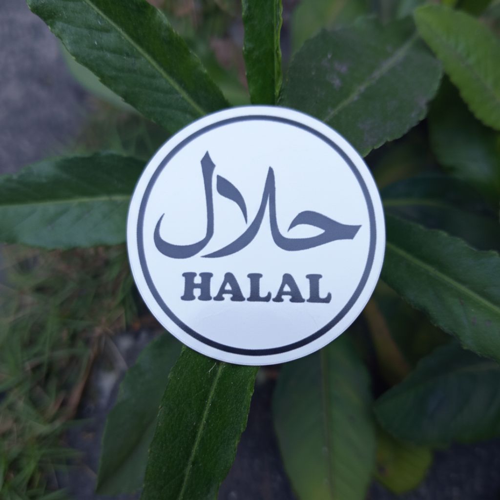 Stiker logo HALAL | stiker bulat stand makanan
