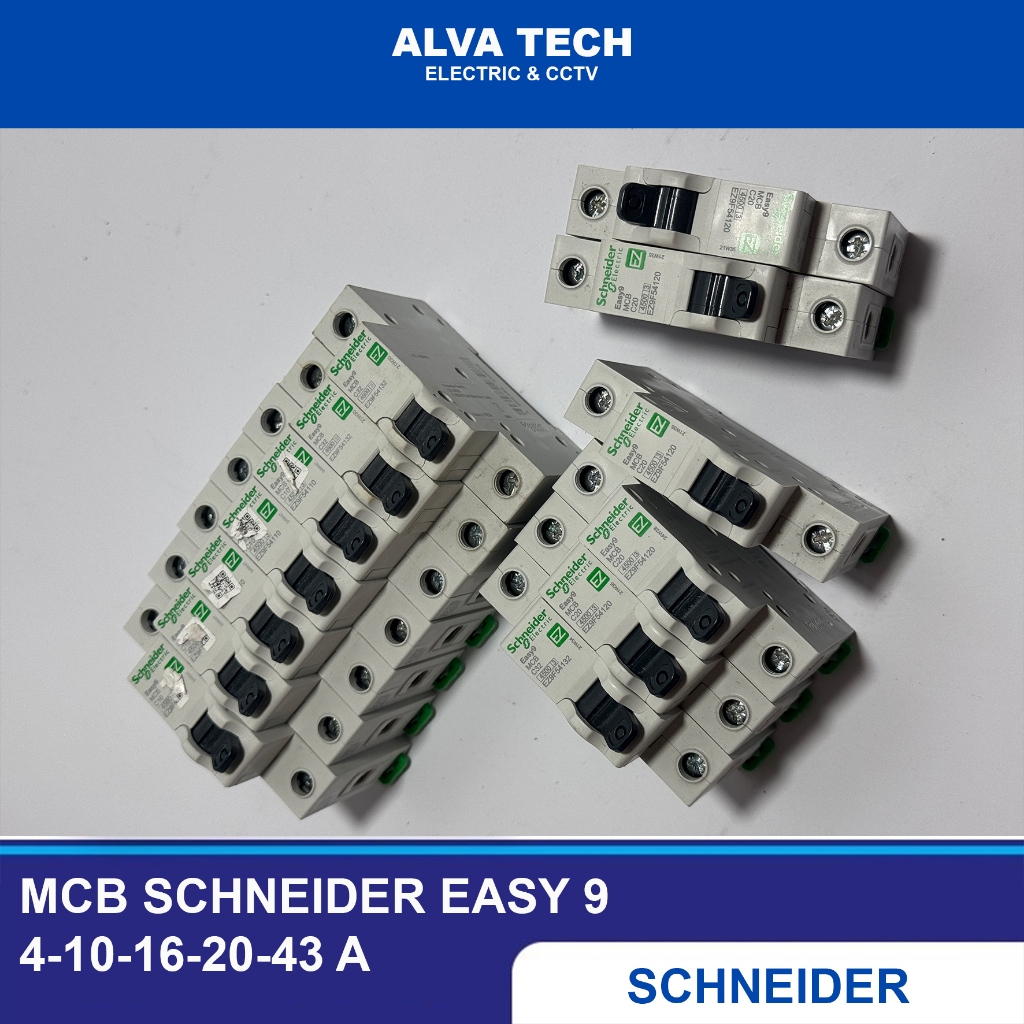 MCB Tipe EASY9 6a 10a 16a 20a 1p Schneider Kepala Hitam SNI