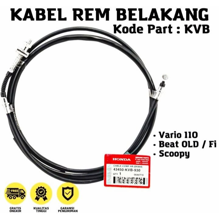 Kabel Rem Belakang Motor Honda Beat / Vario / Scoopy / Kabel Rem Vario 110 KVB