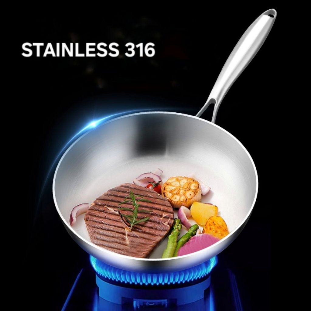 Wajan frypan full stainless steel SUS 316