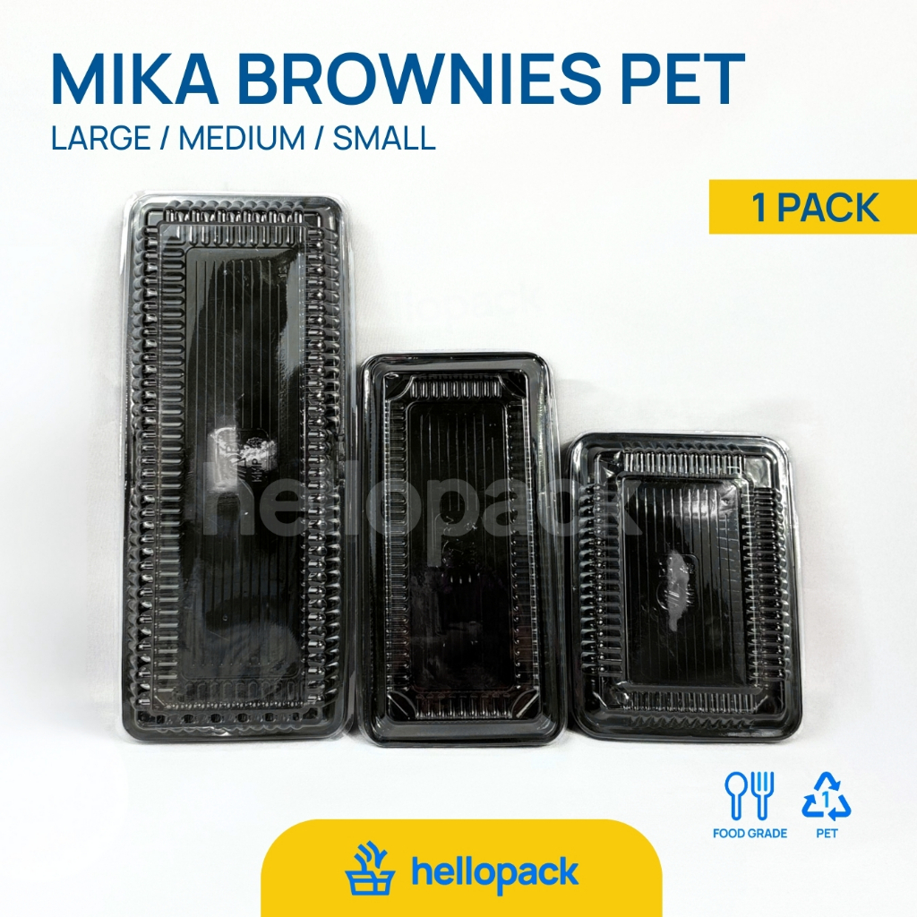 [1 PACK] Mika Tray Brownies PET S M L / Kotak Kue Bolu Gulung / Cake / Bolen Pisang / Molen / Kue Mi