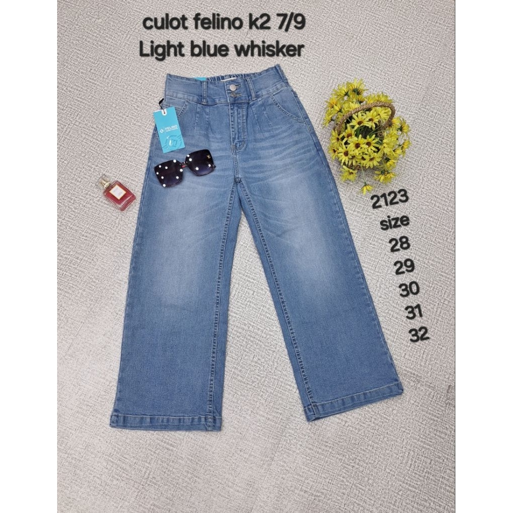 CELANA JEANS FELINO KULOT 7/9 BAHAN LEMBUT DAN LENTUR/SEMUA WARNA