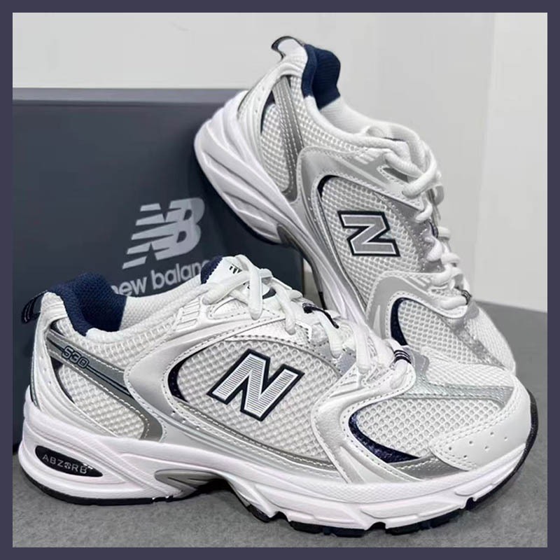 New Balance 530  Model Klasik 100% Original - Sepatu Olahraga Kasual Pria  Wanita Warna Hitam Putih 