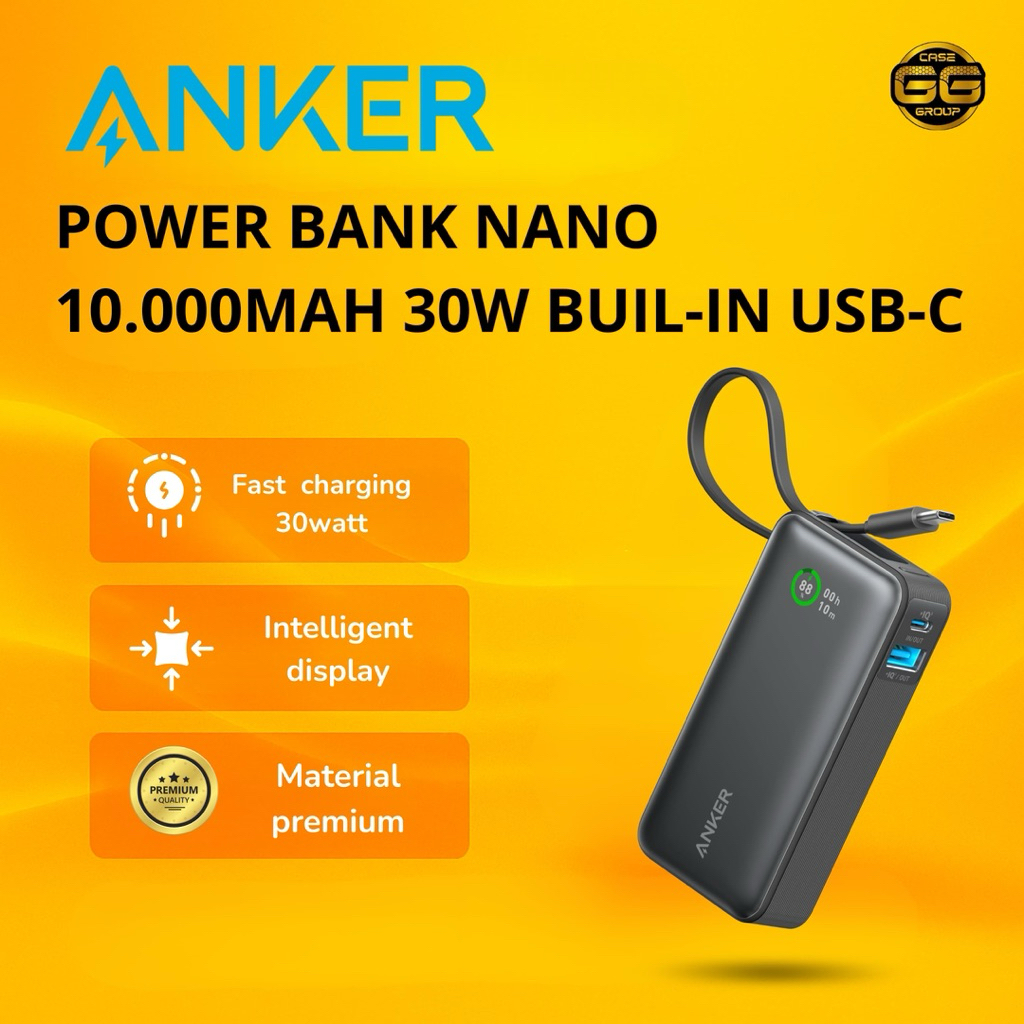 POWER BANK ANKER NANO 10.000 MAH || 30W || BUILT-IN USB-c ||