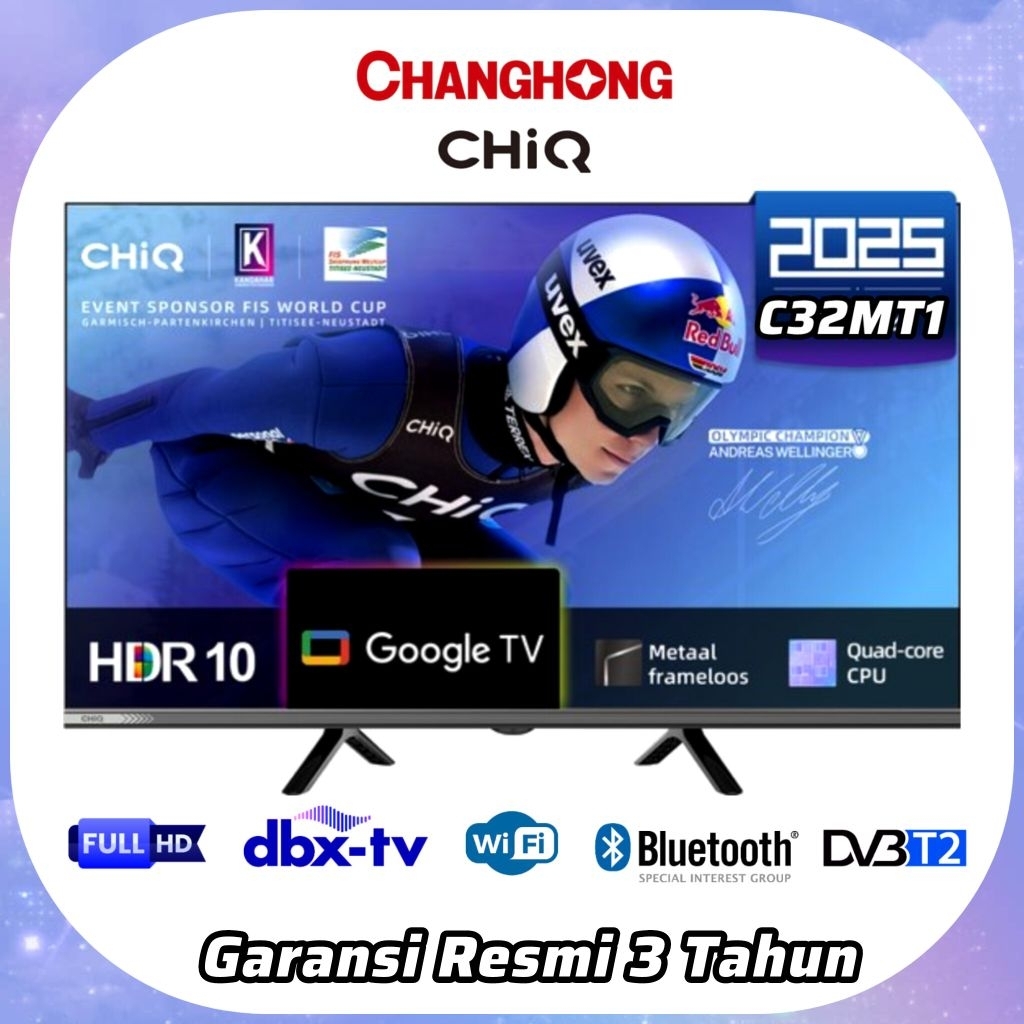 CHIQ 32' Full HD Google TV Wifi Netflix Garansi Resmi