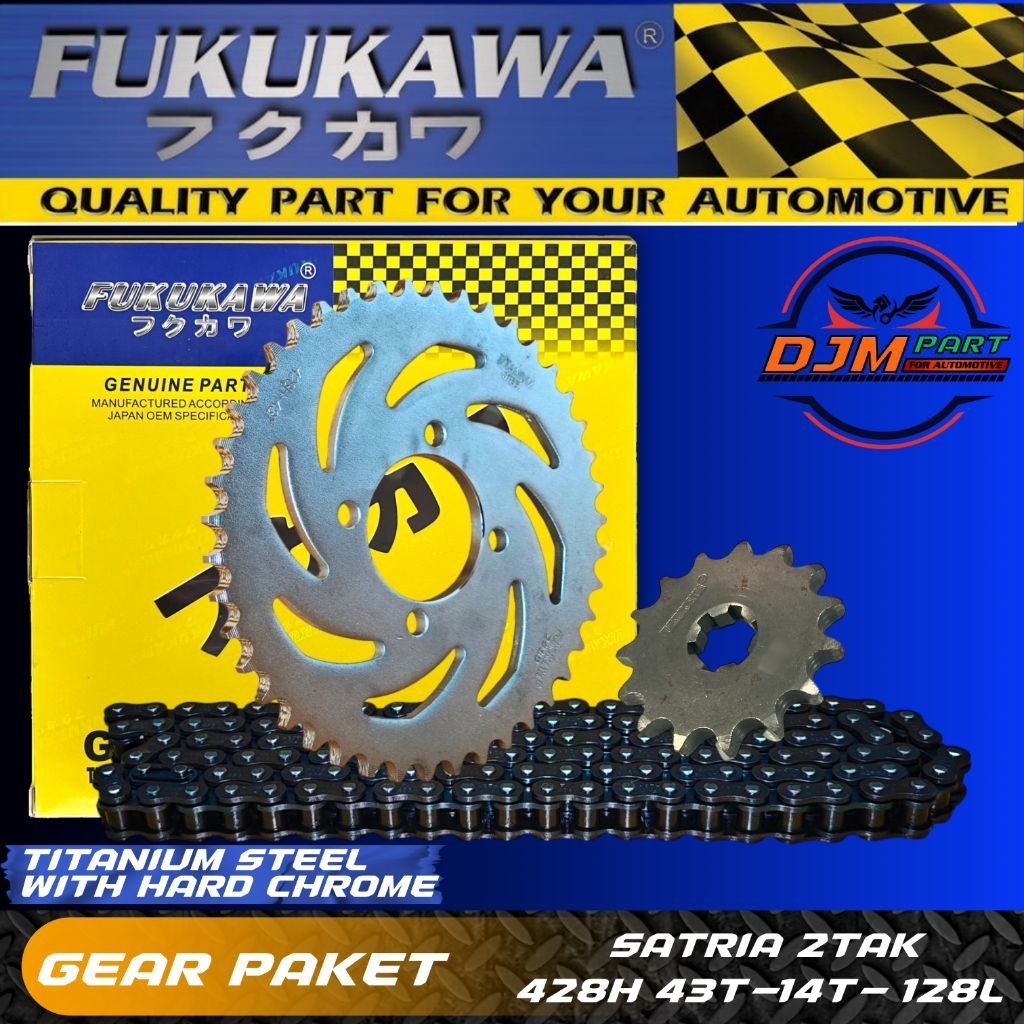 Gear Set Gir Paket Suzuki Satria 2Tak Satria 120 428H 128L-43T-14T Original Fukukawa