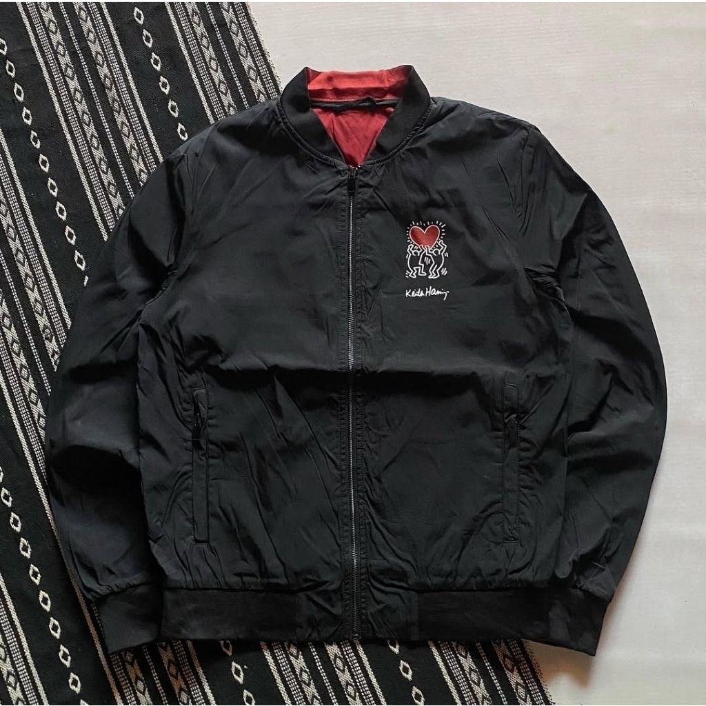 Preloved Bakulan Secondbrand Jaket Bomber Keith Haring