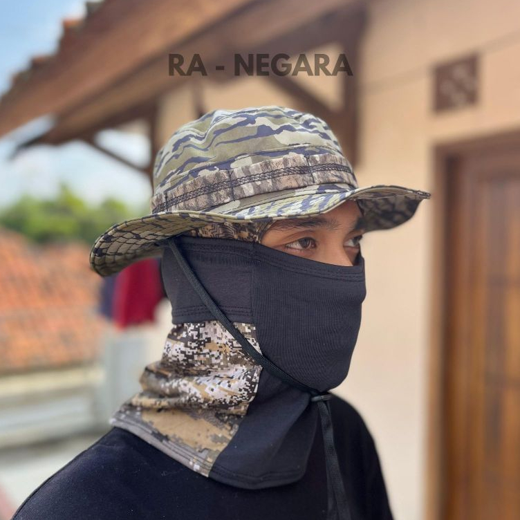 Topi Rimba + Buff Ninja Waterproof Anti Air/Topi Rimba/Buff Masker/Buff Ninja