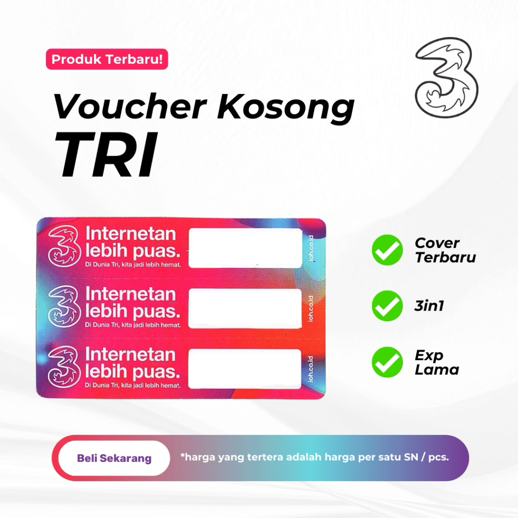 voucher kosong tri untuk injek kuota data