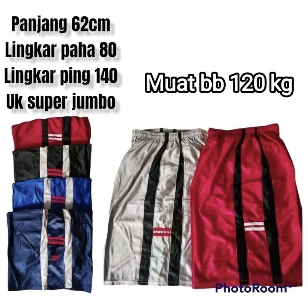 Celana kolor basket  pendek pria/paragon super jumbo