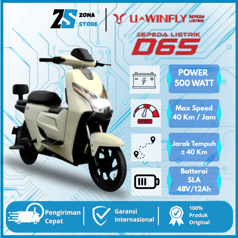 Sepeda Listrik Uwinfly D65 ADV 500Watt Sepeda Listrik Terbaru 2025 Garansi Resmi Uwinfly Indonesia