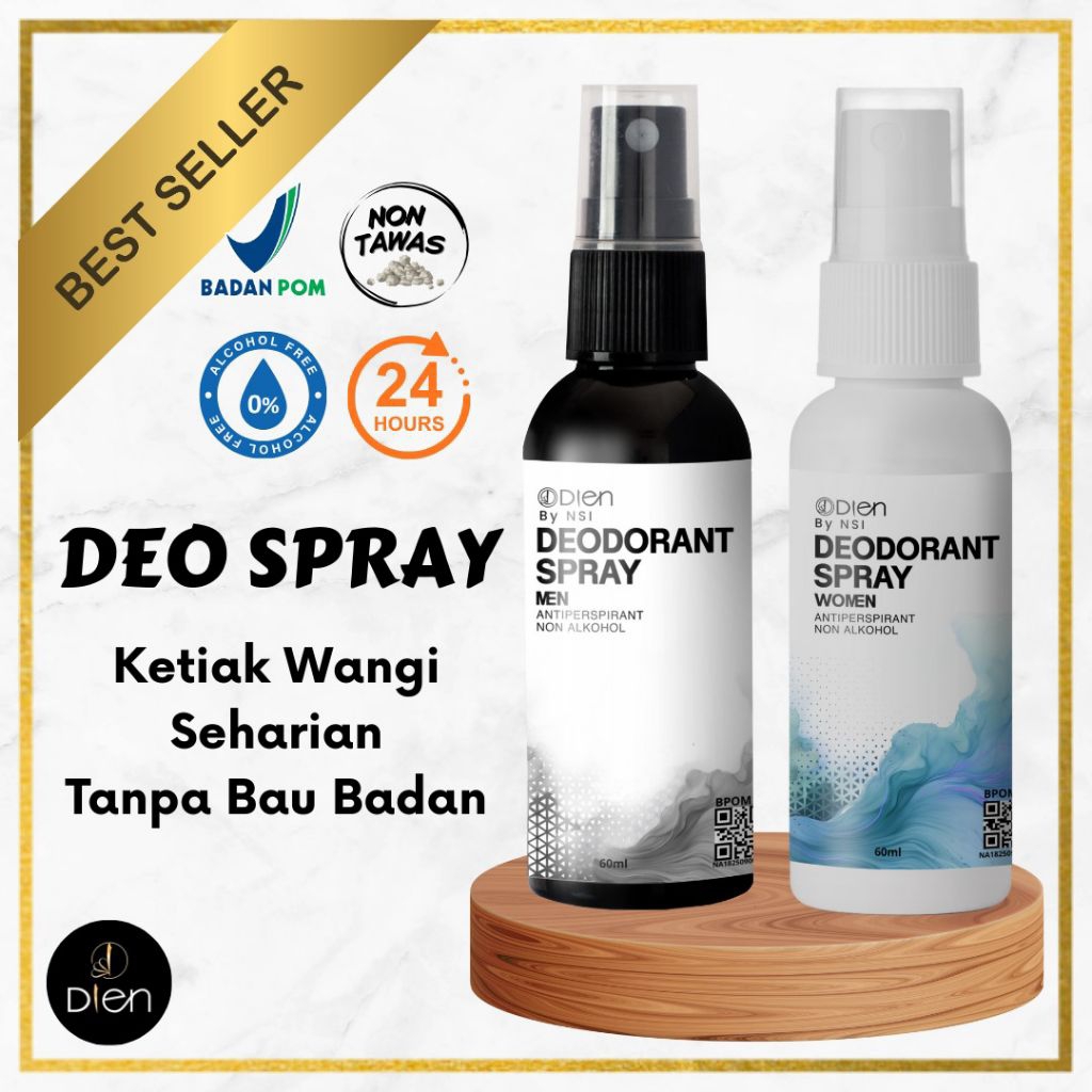 DEO SPRAY by Dien Perfume BPOM Non Alkohol Non Tawas Untuk Semua Jenis Kulit Deodorant Spray