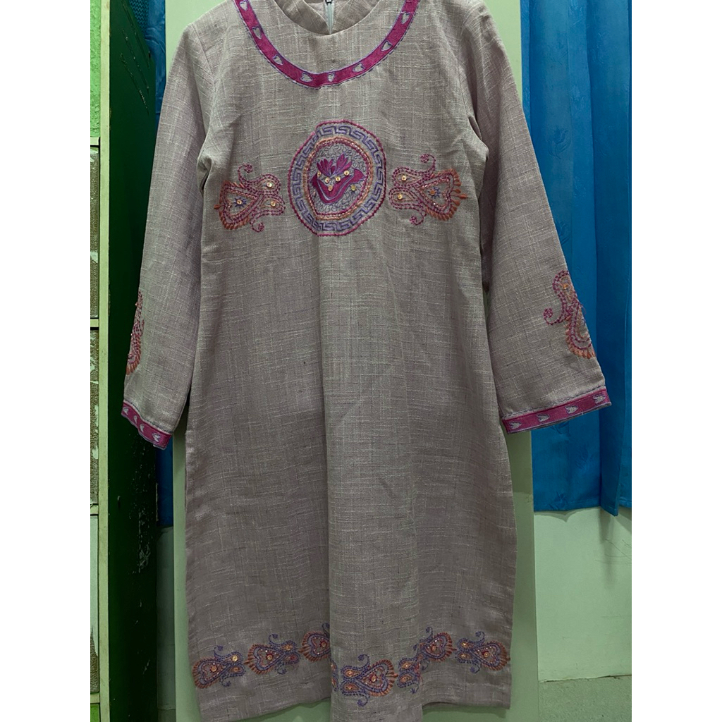 tunik ala india warna lilac preloved
