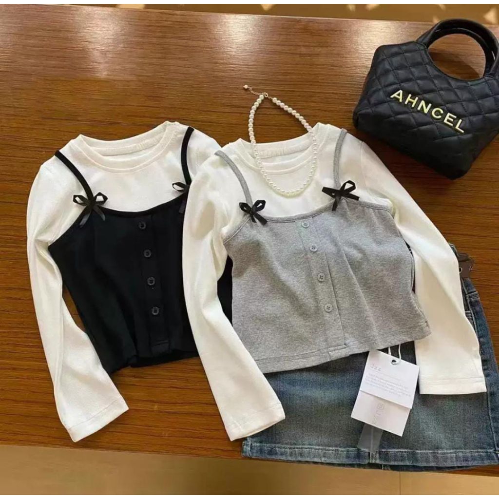 Blouse anak perempuan rompi tangan panjang 1-8 thn