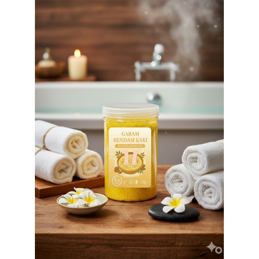 Garam spa rendam kaki mint