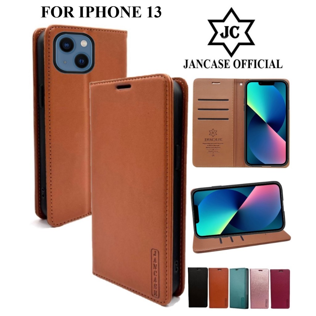 Cuci Gudang Jancase Flip Wallet Untuk Iphone 13 Cover Premium Casing Dompet Handphone
