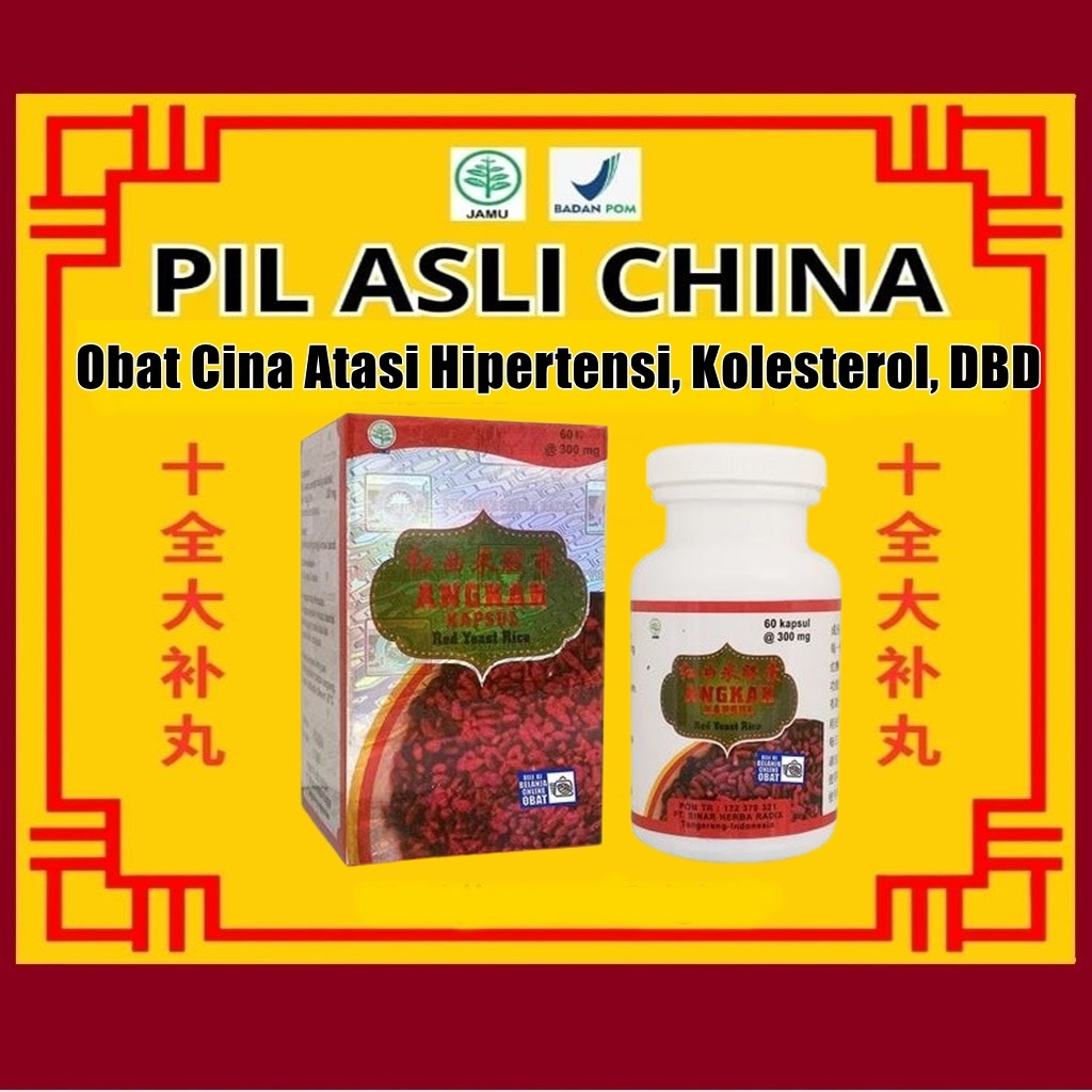 Obat Cina Atasi Hipertensi Kolesterol DBD Mengurangi Lemak dalam Darah Angkak Kapsul Red Yeast Rice 