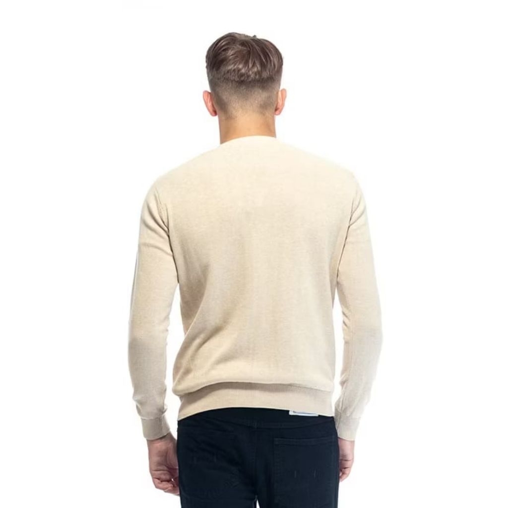 Cutton Knit V-Neck Men Cardigan Cream Polo Ralph Lauren