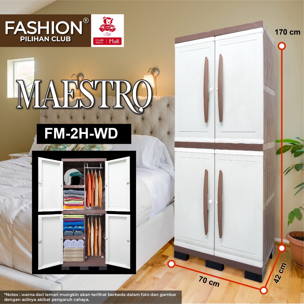 CLUB Fashion Maestro - Kabinet Plastik - Kabinet Baju Berkualitas - Kabinet Gantungan Hanger