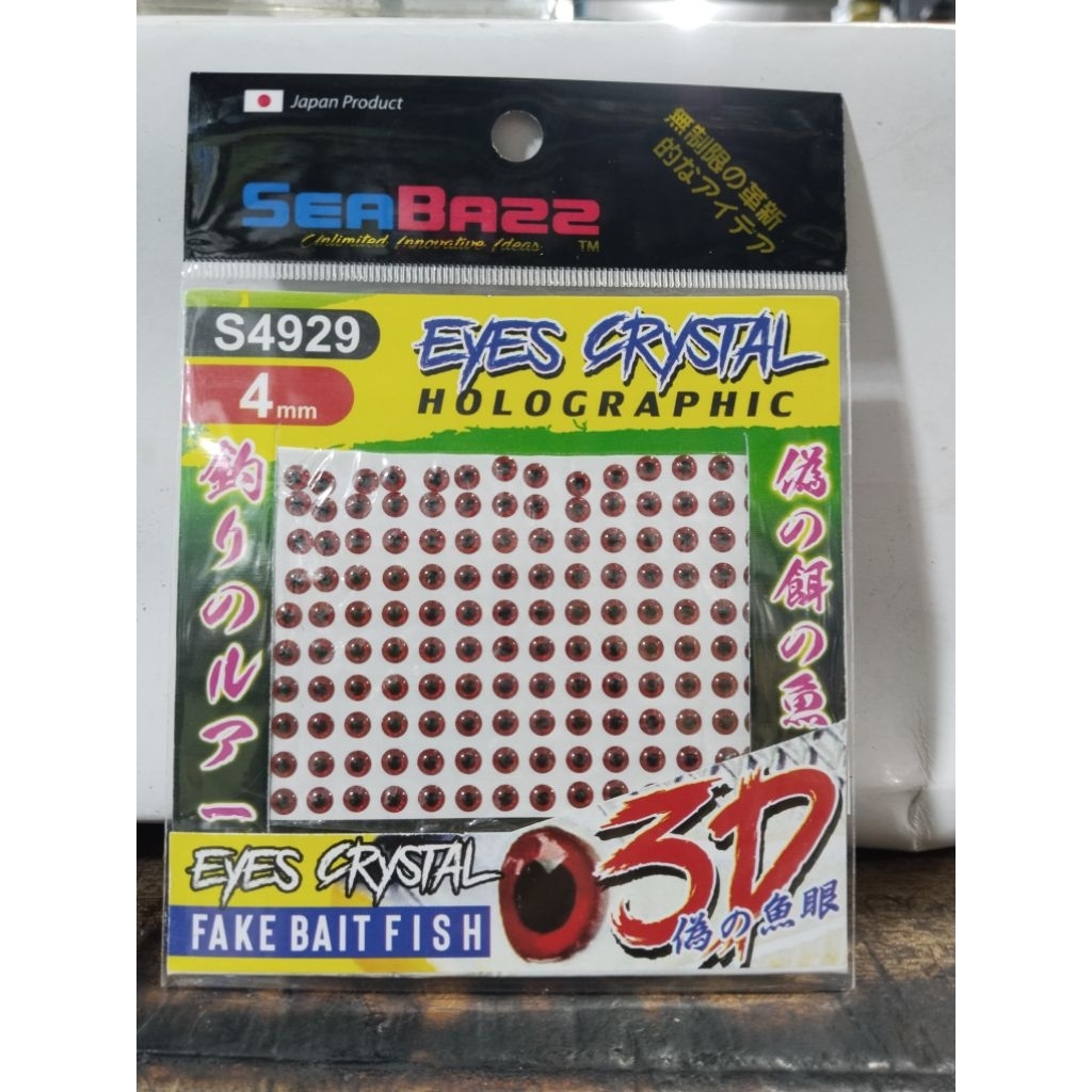 Seabazz Eye Crystal Holographic 3D Mata Ikan 4mm 5mm assecoris Pancing