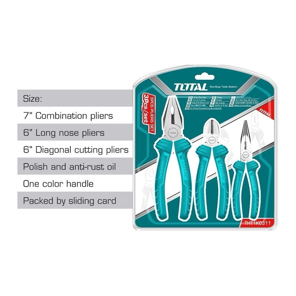 Tang set 3 pcs Total / tang kombinasi 7 inch / tang potong 6 inch / tang lancip 6 inch