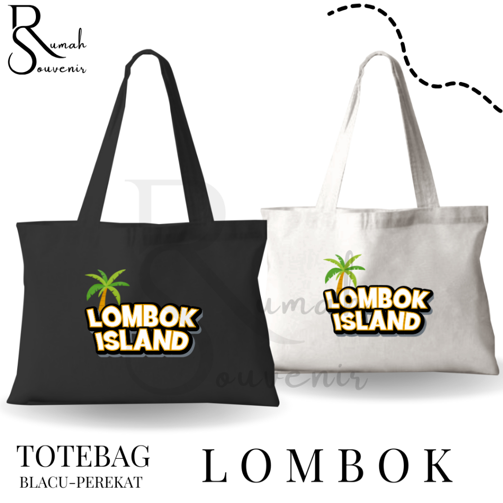 Totebag Blacu Souvenir Lombok NTB Nusa Tenggara Barat Tas Tote bag Oleh oleh Indonesia Model 3