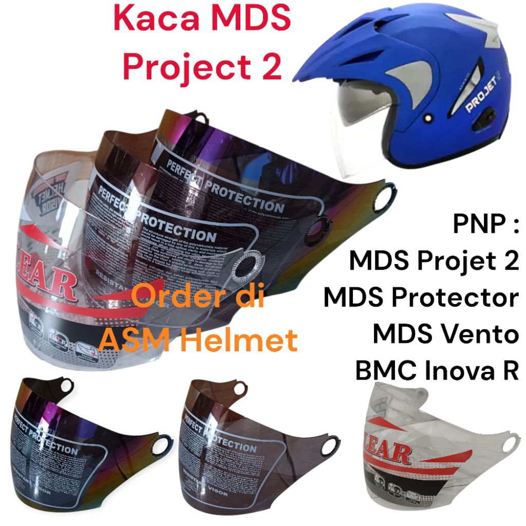 Kaca Visor Helm MDS Projet 2 Kaca Visor Helm MDS Double Visor Projet 2