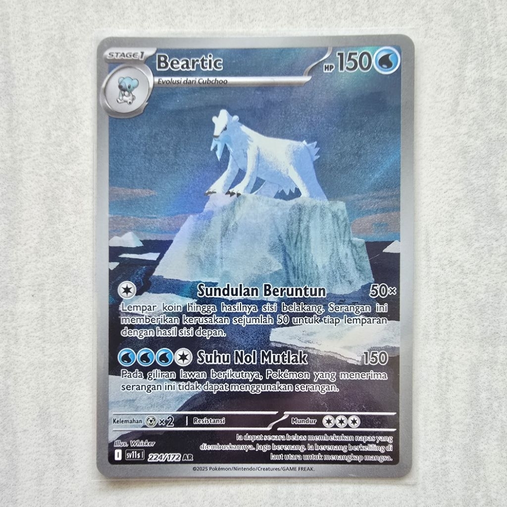 Beartic AR Seri Hitam Putih sv11s 224/172 - Kartu Pokemon TCG Indonesia