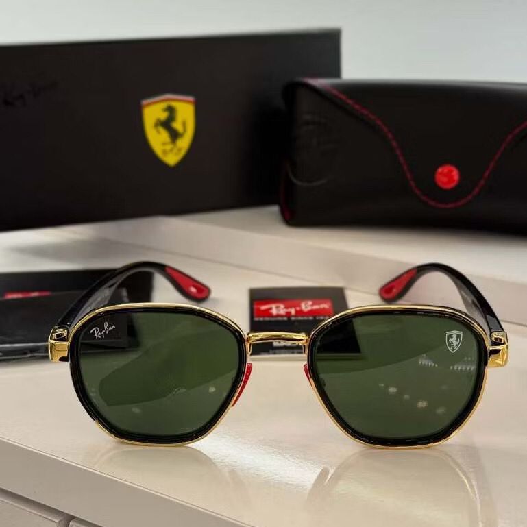 Kacamata RayBan Scuderia Ferrari RB3674-M F031/71 145 Gold Dark Green Original