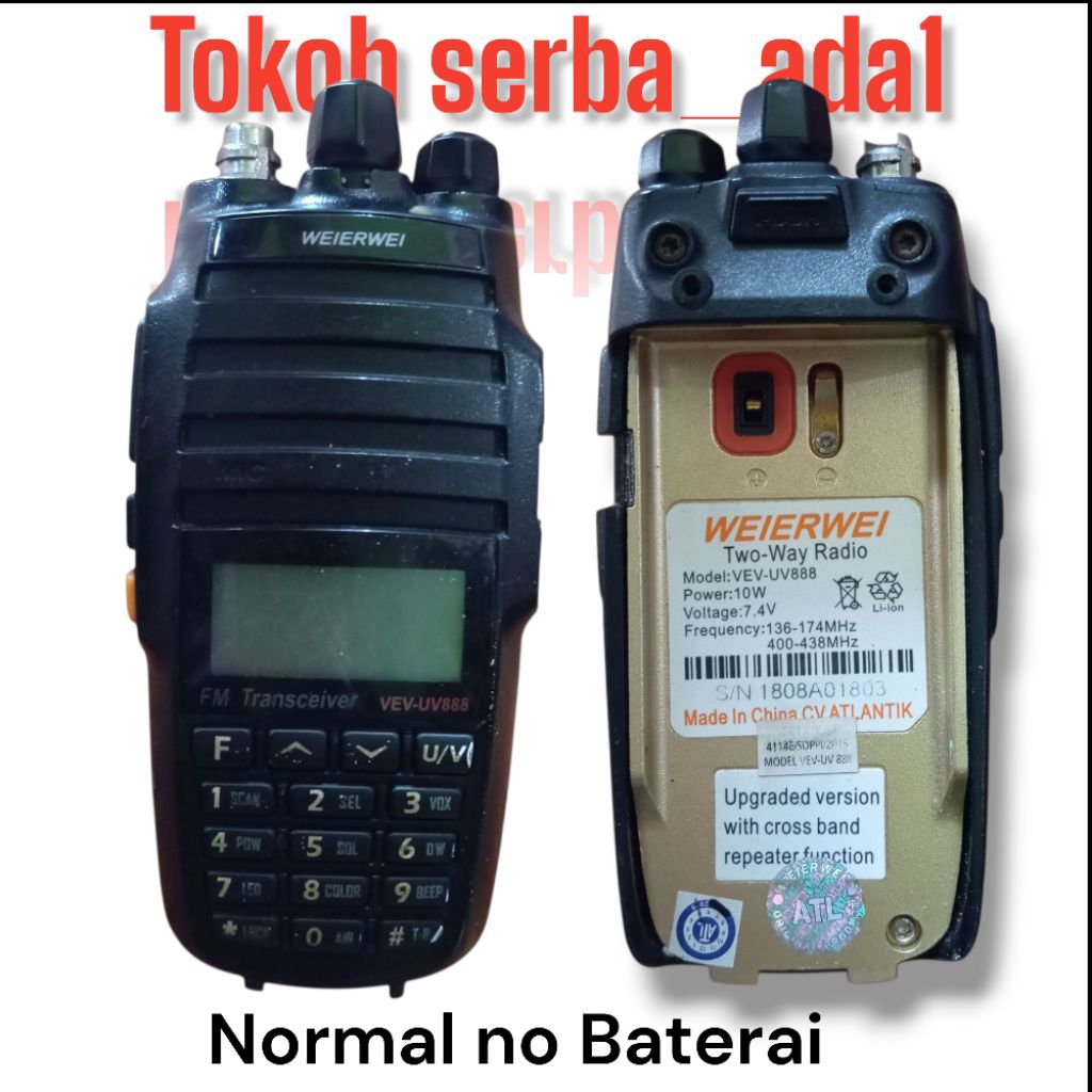 HT WEIERWEI VEV-UV888 / VEV-3188S NORMAL NO BATERAI