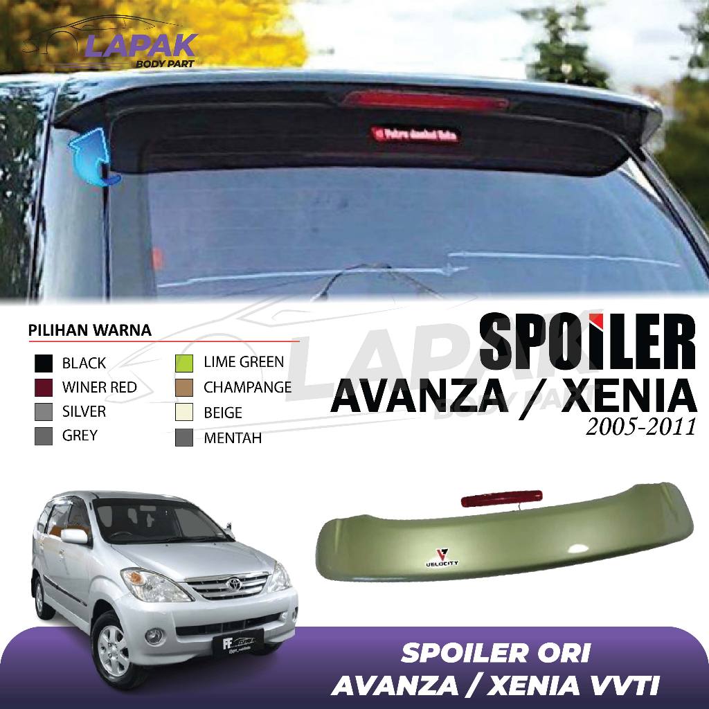 Spoiler Toyota Avanza / Xenia Vvti 2005-2011 Original (Plus Lampu)