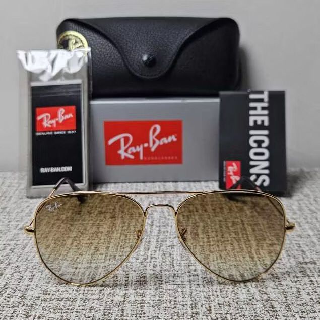 Kacamata Rayban Aviator RB3025 001/51 58 Gold Brown Original