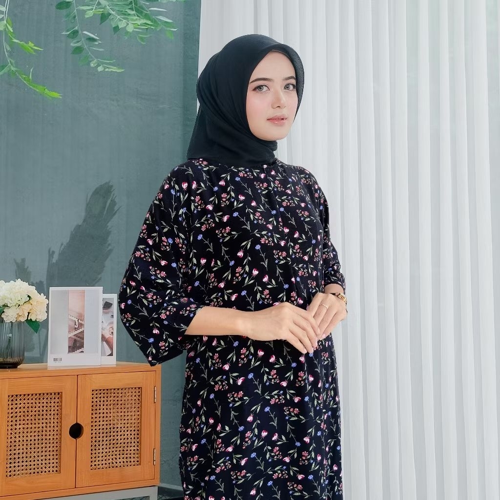 Black - Tulip - Fayha Daster Dres 3/4