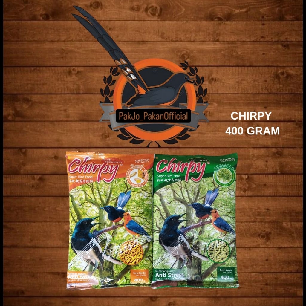 CHIRPY 400GR, CHIRPY HIJAU & CHIRPY KUNING, PAKAN BURUNG CHIRPY