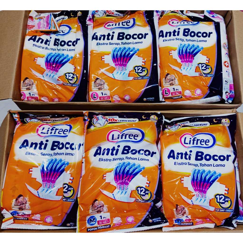Lifree Popok Perekat Dewasa Satuan ukuran M L XL Sachet Renceng