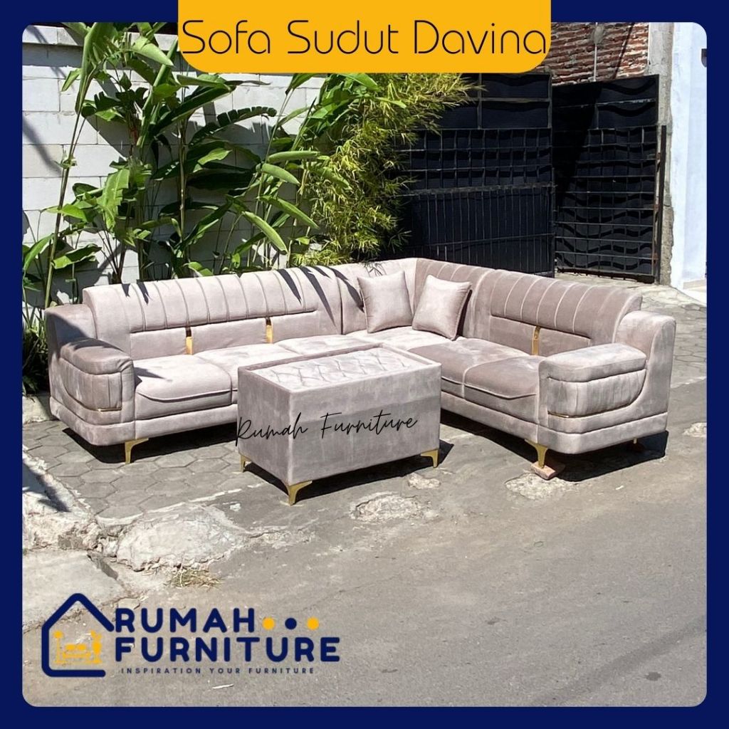 Rumah Furniture - Sofa Sudut DAVINA / Sofa L Putus/ Sofa Minimalis | Sofa Sudut | Sofa Kancing