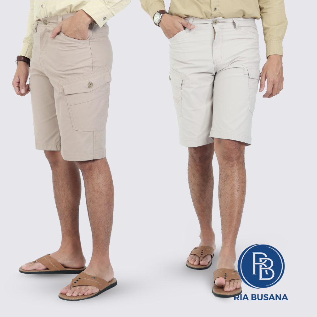 Ria Busana - M Zone - Celana Pendek Casual Dewasa Pria Hos Semi Cargo 55 Katun Cargo Pants