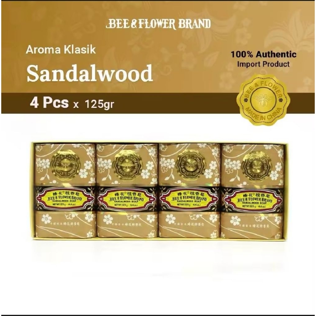 Sabun Bee Flower Import Sandalwood Klasik Soap Sabun Batang Tawon Cendana Original 81g  / 125gr