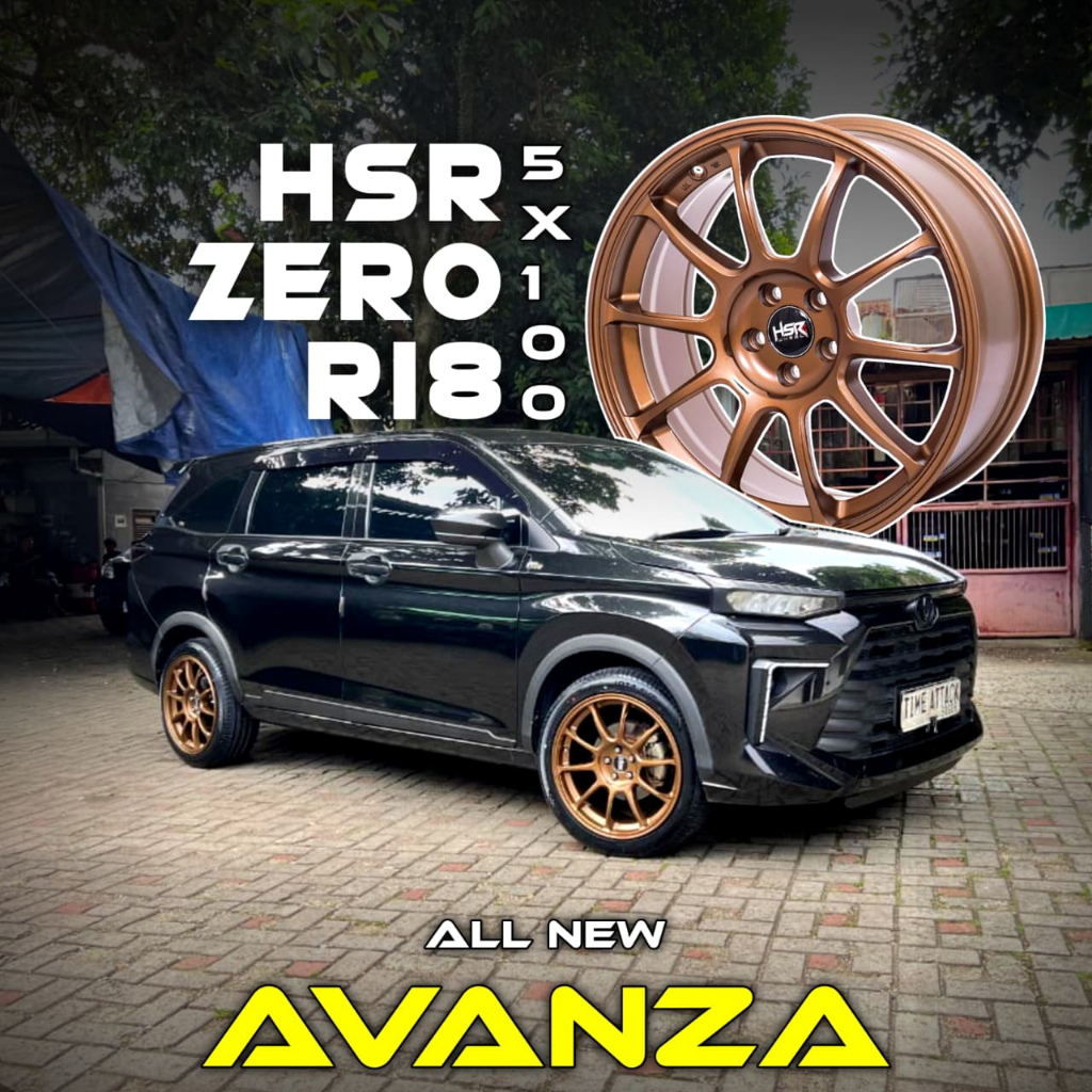 Velg Racing R18 New Avanza Xenia Sienta HSR ZERO pcd 5x100 ring 18 | Toko Pelek HSR WHEEL Jakarta