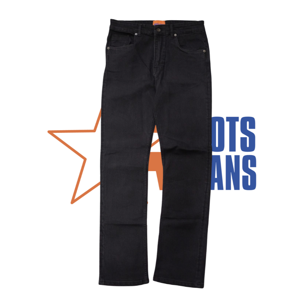 ROOTS JEANS - Lenka Black Jeans Pre Washed Jeans Celana Jeans Slim Straight Pria