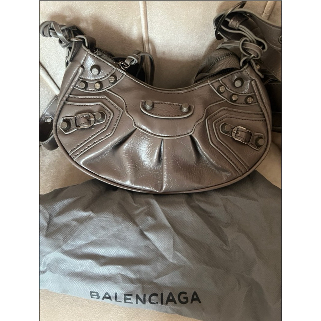 Balen - Le Cagole XS  Dark Grey Shoulder Bag (Preloved)