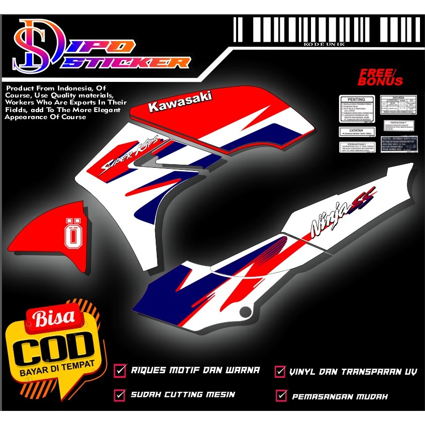 stiker Striping Ninja SS Custom livery serpico Transparan glosy  (BISA REQUEST)