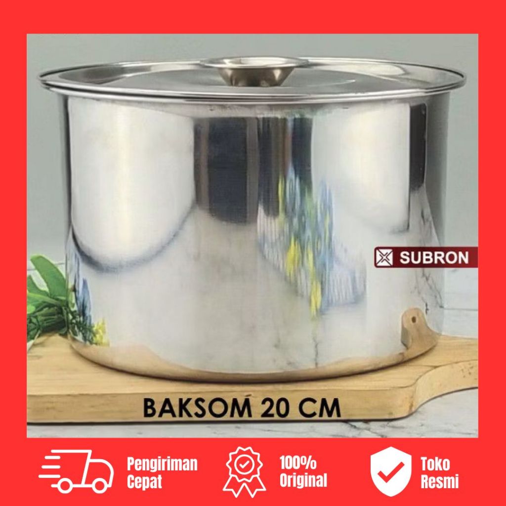 Baskom Stainless Steel VT-SPR + T.20 Baskom Stainless dengan Tutup/Baskom Bumbu VT-20cm