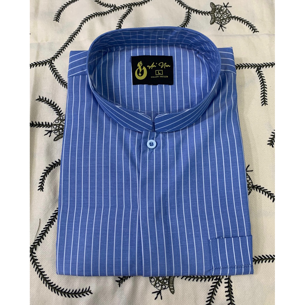 Koko Annun Terbaru Motif Salur | Baju koko Pria Model Haibah Salur