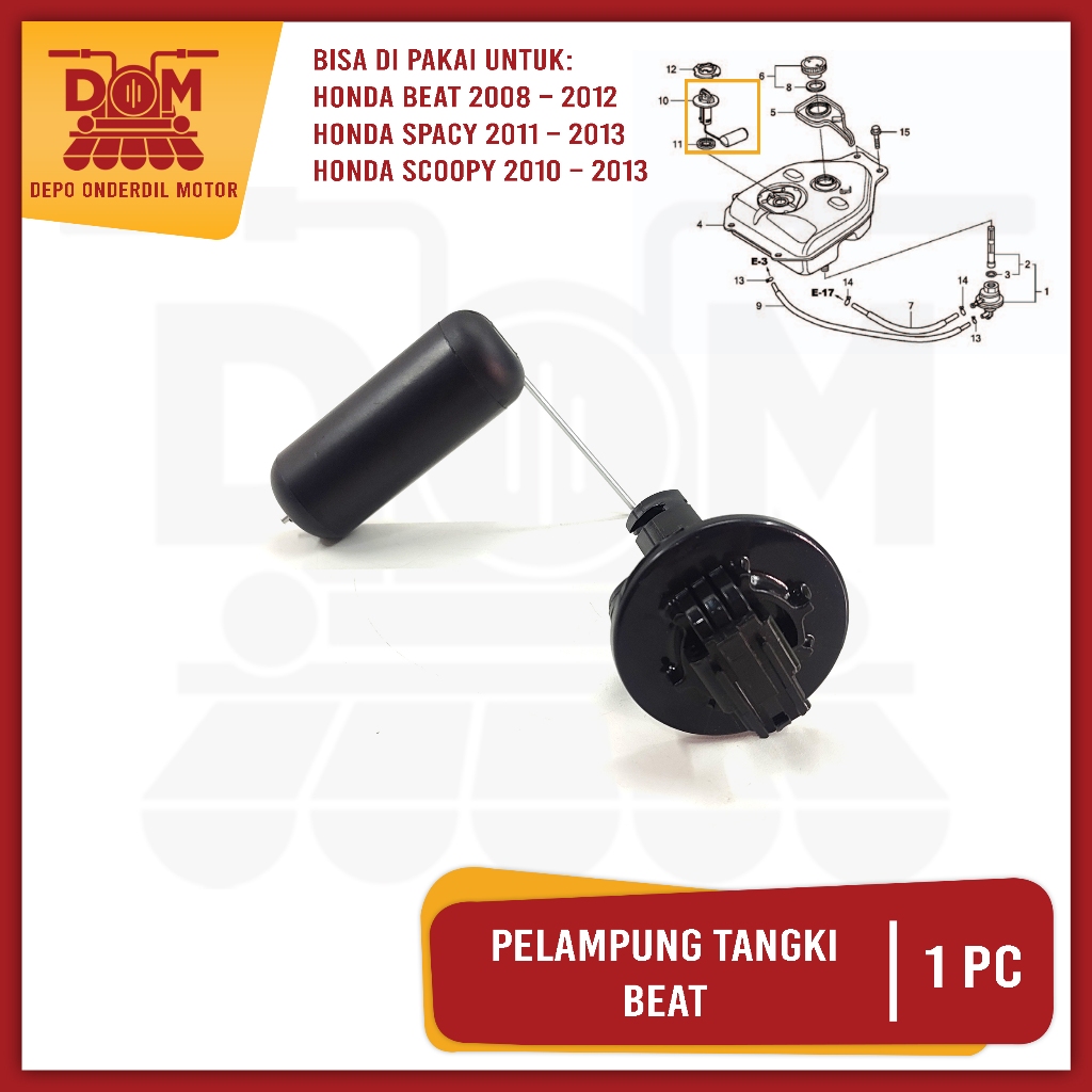 Pelampung Tangki Beat (TOKAIDO) Plampung Apung Tengki Sensor Fuel Low Bensin Honda Beat Scoopy Karbu