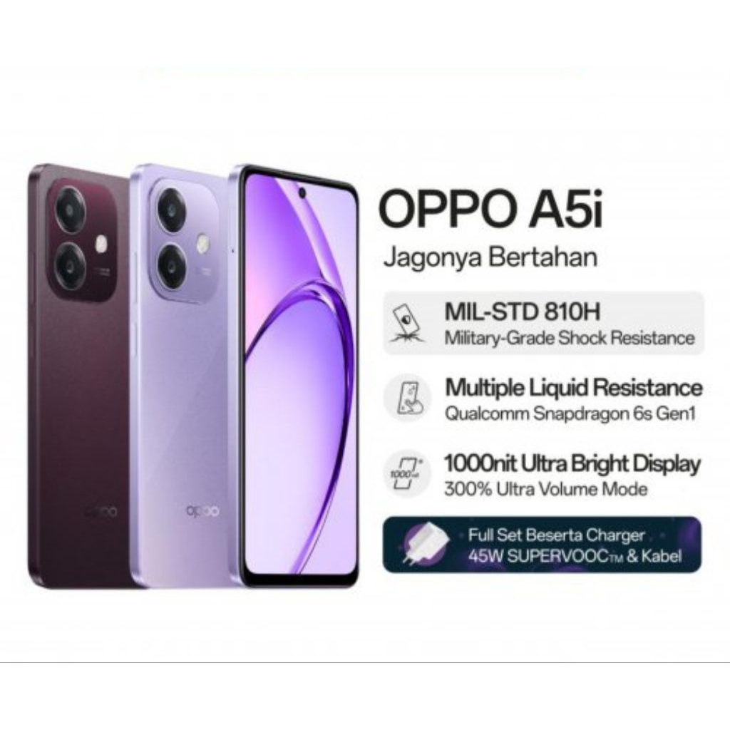 OPPO A5i 4/128GB | HP Android | Smartphone Original | Garansi Resmi