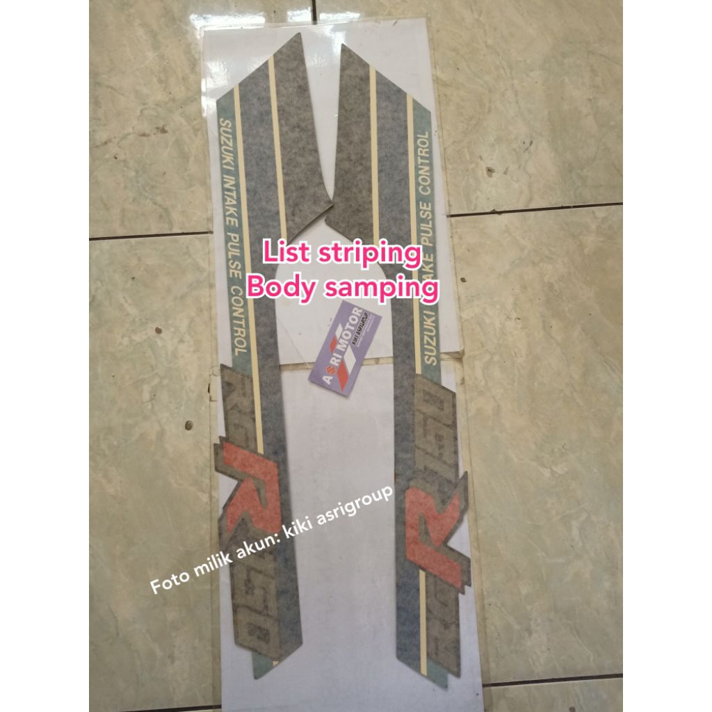 List striping stiker body tengah suzuki rgr sprinter original