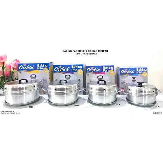 Baking Pan Orchid alumunium 22 24 28 / loyang bolu / pemanggang kue bolu