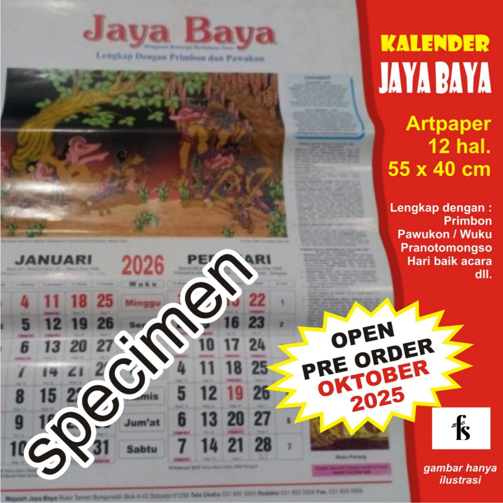 Kalender Jaya Baya 2026